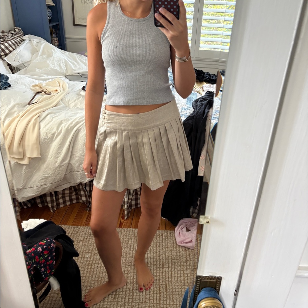 Alice + Olivia Metallic pleated skirt